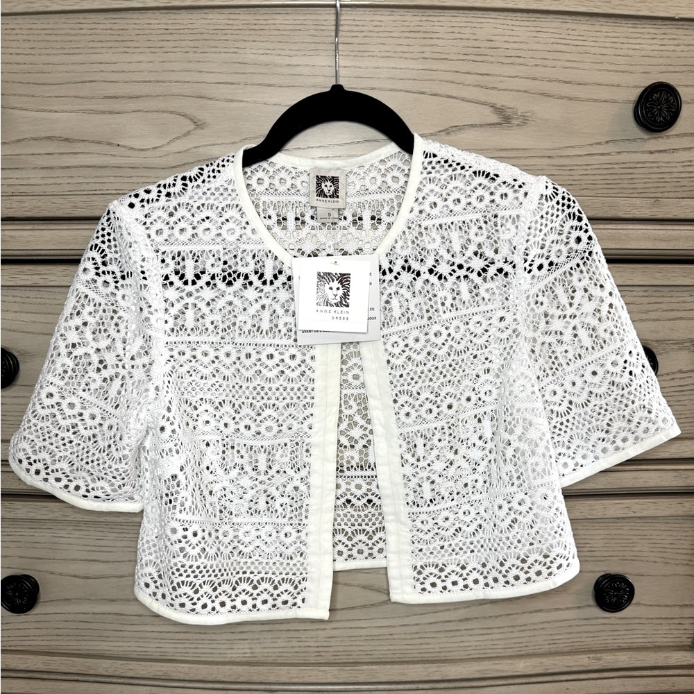 Anne Klein Cropped Lace Jacket - Shrug